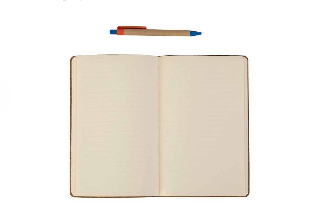 notebook pen typography layout