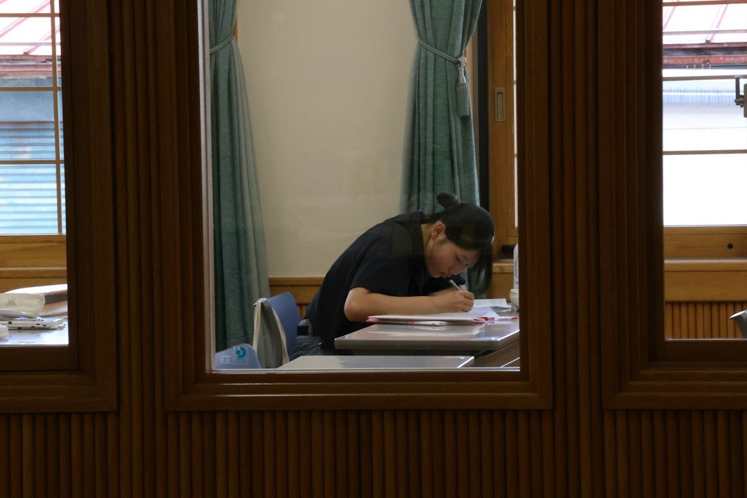 student writing desk