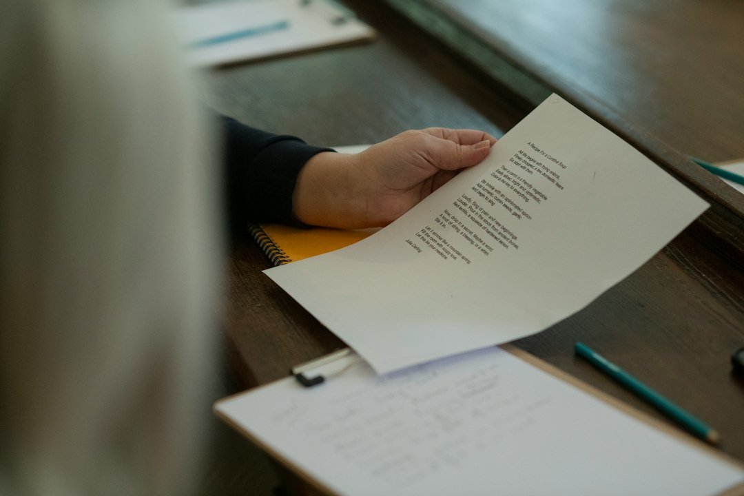 college application documents desk