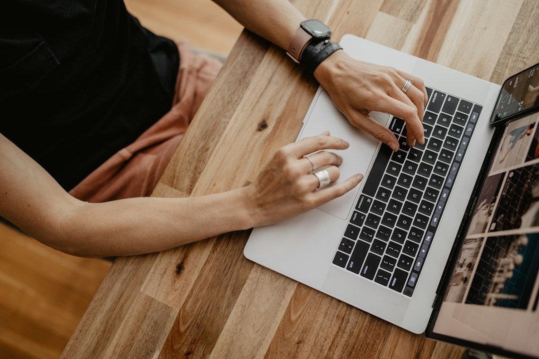 student laptop email typing