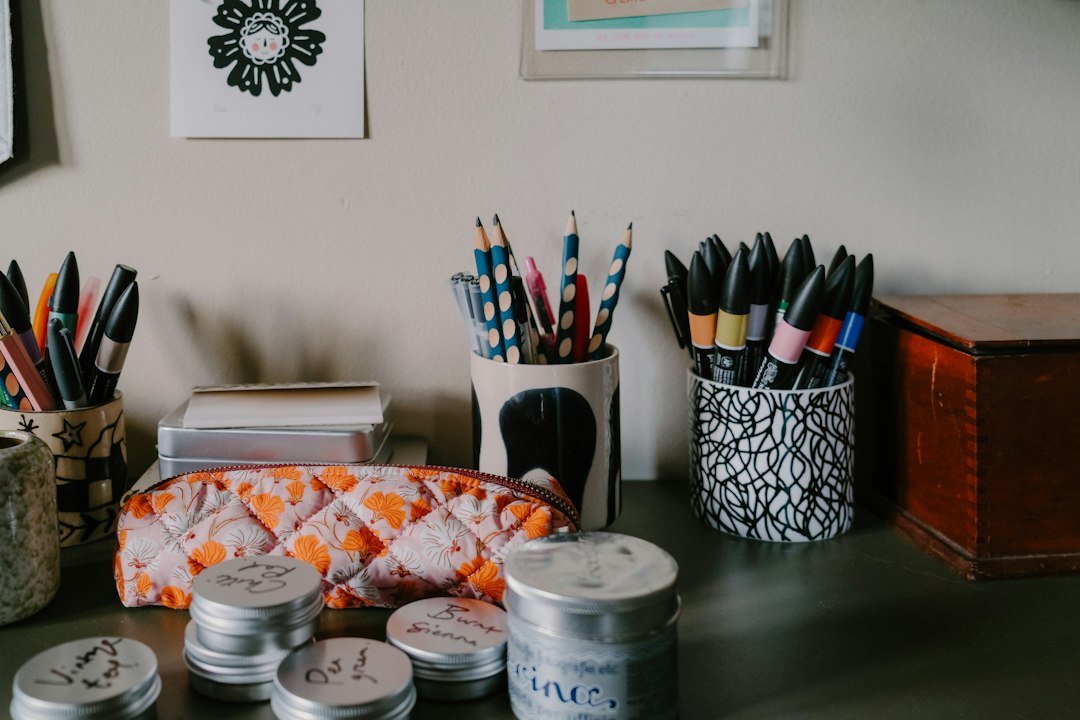 hobby supplies desk workspace